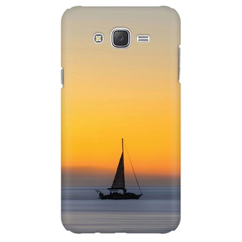 Husa silicon pentru Samsung Galaxy J1 2016, Wind Sail Boat Ocean Sunset